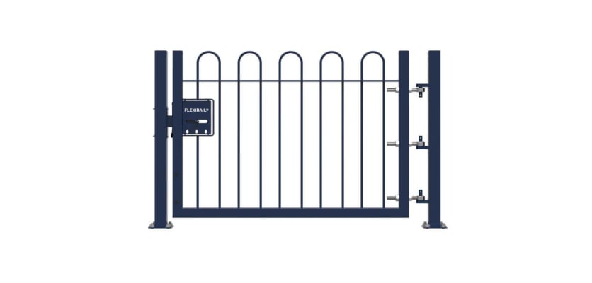 Blue 0.9m High Single Leaf FlexiRail® Bow Top Railing Gate Kit 