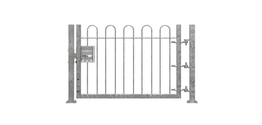 Galvanised 0.9m High Single Leaf FlexiRail® Bow Top Railing Gate Kit
