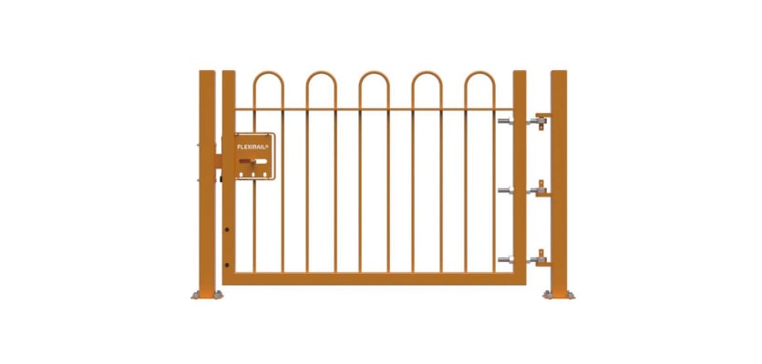 Yellow 0.9m High Single Leaf FlexiRail® Bow Top Railing Gate Kit