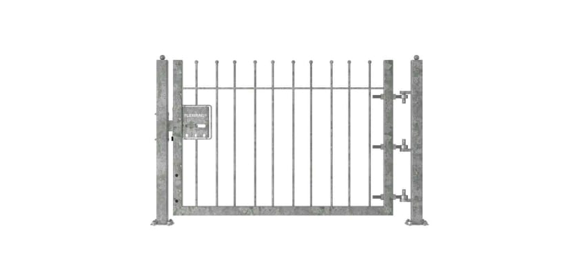 Galvanised 0.9m High Single Leaf FlexiRail® Ball Top Railing Gate Kit