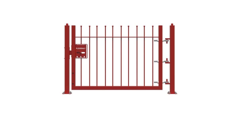 Red 0.9m High Single Leaf FlexiRail® Ball Top Railing Gate Kit