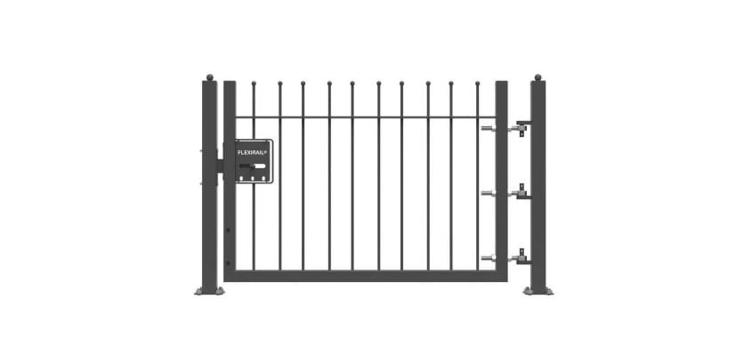 Grey 0.9m High Single Leaf FlexiRail® Ball Top Railing Gate Kit
