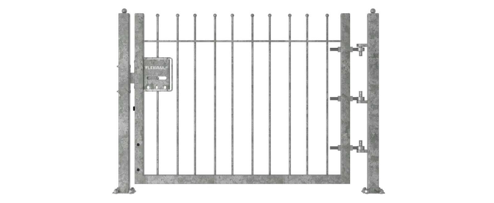 1.0m High Single Leaf FlexiRail® Ball Top Railing Gate Kit | First ...
