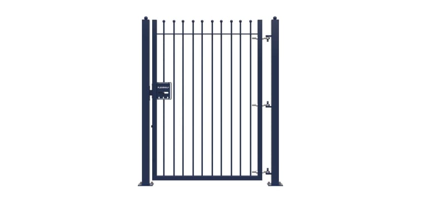 Blue 1.8m High Single Leaf FlexiRail® Ball Top Railing Gate Kit