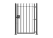 Grey 1.8m High Single Leaf FlexiRail® Ball Top Railing Gate Kit