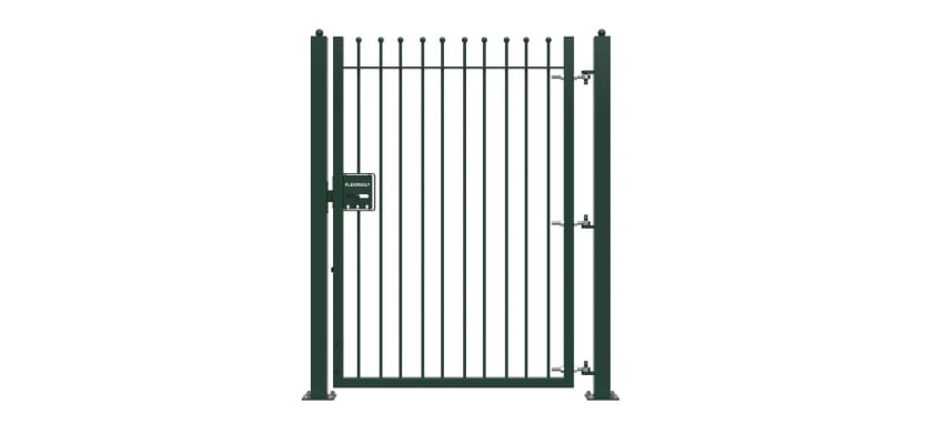 Green 1.8m High Single Leaf FlexiRail® Ball Top Railing Gate Kit