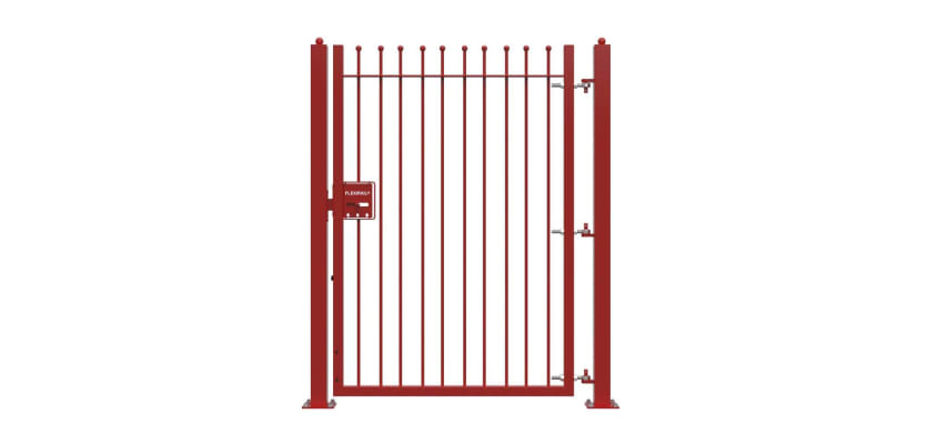 Red 1.8m High Single Leaf FlexiRail® Ball Top Railing Gate Kit