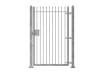 Galvanised 1.8m High Single Leaf FlexiRail® Ball Top Railing Gate Kit