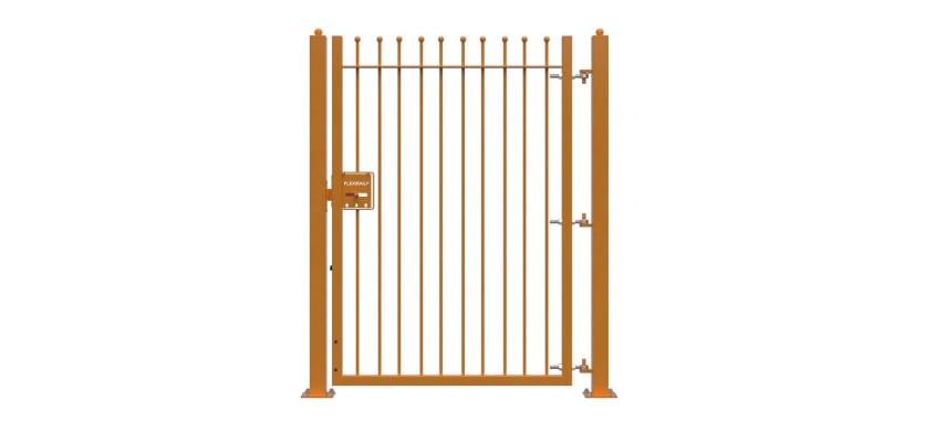Yellow 1.8m High Single Leaf FlexiRail® Ball Top Railing Gate Kit