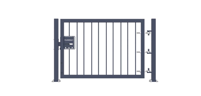Blue 0.9m High Single Leaf FlexiRail® Flat Top Railing Gate Kit