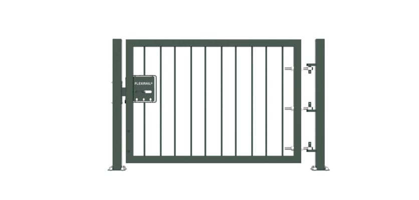 Green 0.9m High Single Leaf FlexiRail® Flat Top Railing Gate Kit