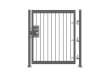 Grey 0.9m High Single Leaf FlexiRail® Flat Top Railing Gate Kit