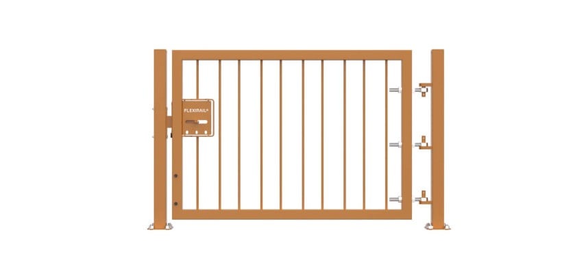 Yellow 0.9m High Single Leaf FlexiRail® Flat Top Railing Gate Kit