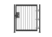 Black 0.9m High Single Leaf FlexiRail® Flat Top Railing Gate Kit