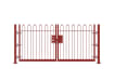 Red 0.9m High Double Leaf FlexiRail® Bow Top Railing Gate Kit