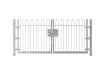 Galvanised 0.9m High Double Leaf FlexiRail® Bow Top Railing Gate Kit