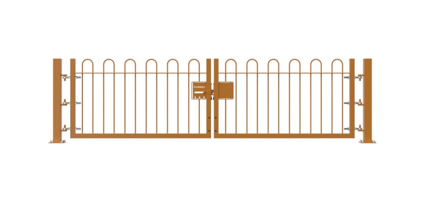 Yellow 0.9m High Double Leaf FlexiRail® Bow Top Railing Gate Kit