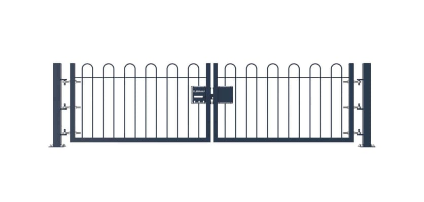 Blue 0.9m High Double Leaf FlexiRail® Bow Top Railing Gate Kit