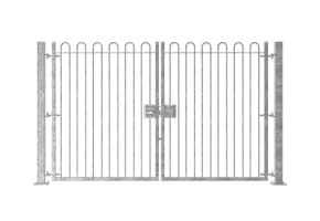 2.0m High Double Leaf FlexiRail® Bow Top Railing Gate Kit
