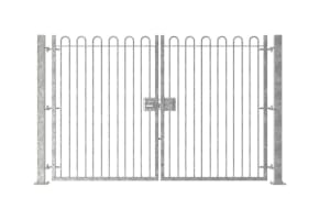 2.1m High Double Leaf FlexiRail® Bow Top Railing Gate Kit
