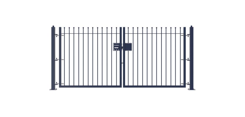 Blue 1.5m High Double Leaf FlexiRail® Ball Top Railing Gate Kit