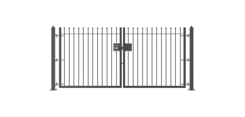 Grey 1.5m High Double Leaf FlexiRail® Ball Top Railing Gate Kit
