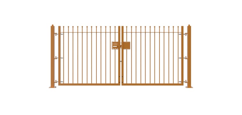 Yellow 1.5m High Double Leaf FlexiRail® Ball Top Railing Gate Kit