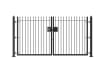 Black 1.5m High Double Leaf FlexiRail® Ball Top Railing Gate Kit