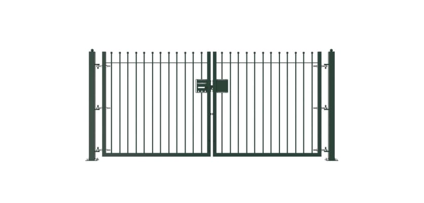 Green 1.5m High Double Leaf FlexiRail® Ball Top Railing Gate Kit