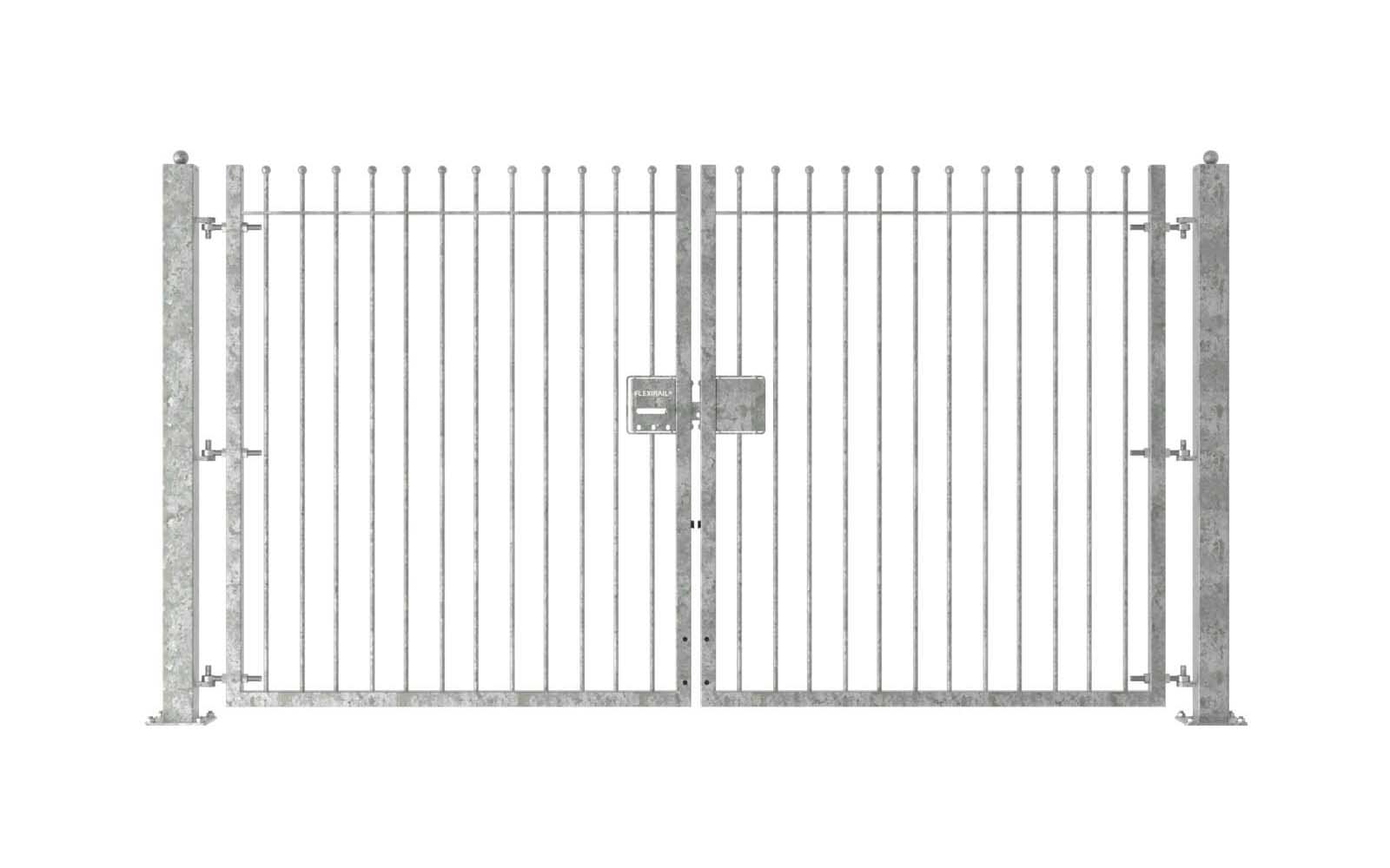 1.8m High Double Leaf FlexiRail® Ball Top Railing Gate Kit | First ...