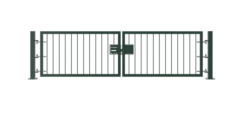 Green 0.9m High Double Leaf FlexiRail® Flat Top Railing Gate Kit