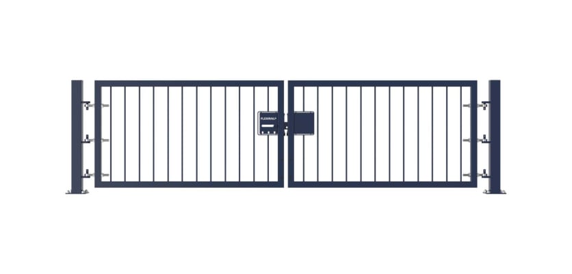 Blue 0.9m High Double Leaf FlexiRail® Flat Top Railing Gate Kit