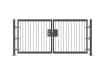 Grey 0.9m High Double Leaf FlexiRail® Flat Top Railing Gate Kit