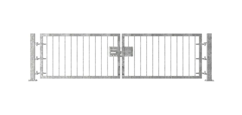 Galvanised 0.9m High Double Leaf FlexiRail® Flat Top Railing Gate Kit 