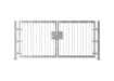 Galvanised 0.9m High Double Leaf FlexiRail® Flat Top Railing Gate Kit 
