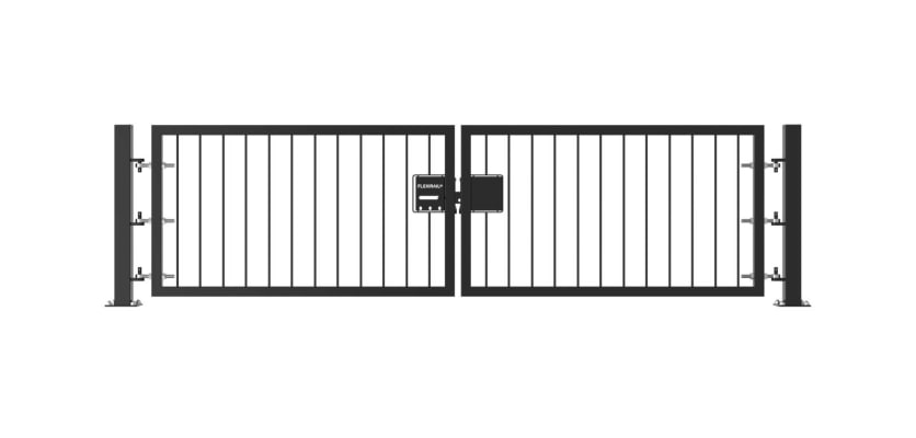 Black 0.9m High Double Leaf FlexiRail® Flat Top Railing Gate Kit