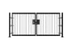 Black 0.9m High Double Leaf FlexiRail® Flat Top Railing Gate Kit