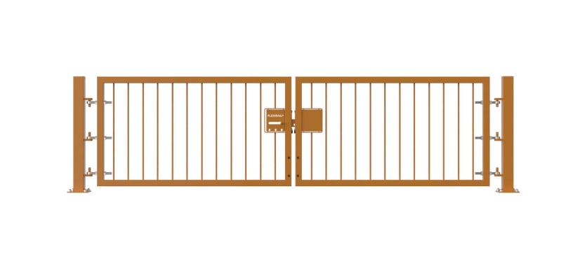 Yellow 0.9m High Double Leaf FlexiRail® Flat Top Railing Gate Kit