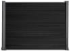 Wood grain black composite fencing with grey frame