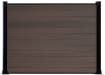 Wood grain walnut composite fencing with black frame