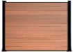 Wood grain teak composite fencing with black frame