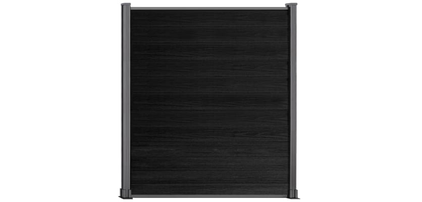 Black composite fencing with grey frame