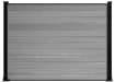 Wood grain light grey composite fencing with black frame