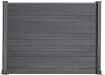 Wood grain anthracite grey composite fencing with grey frame