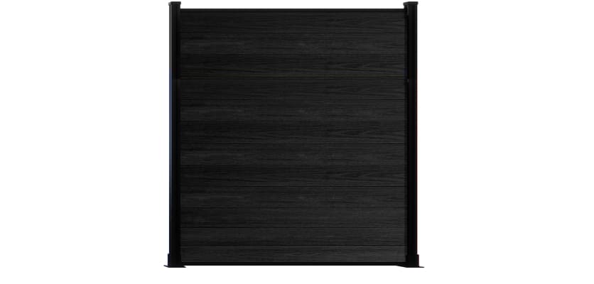 Black composite fencing with black frame