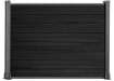 Wood grain black composite fencing with grey frame