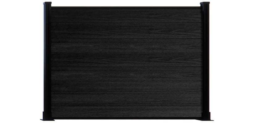 Black composite fencing with black frame