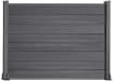 Wood grain anthracite grey composite fencing with grey frame