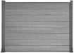 Wood grain light grey composite fencing with grey frame