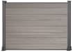 Wood grain antique composite fencing with grey frame